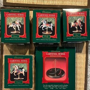 Hallmark Christmas Carousel Horse Set - #1-2-3-4 in series